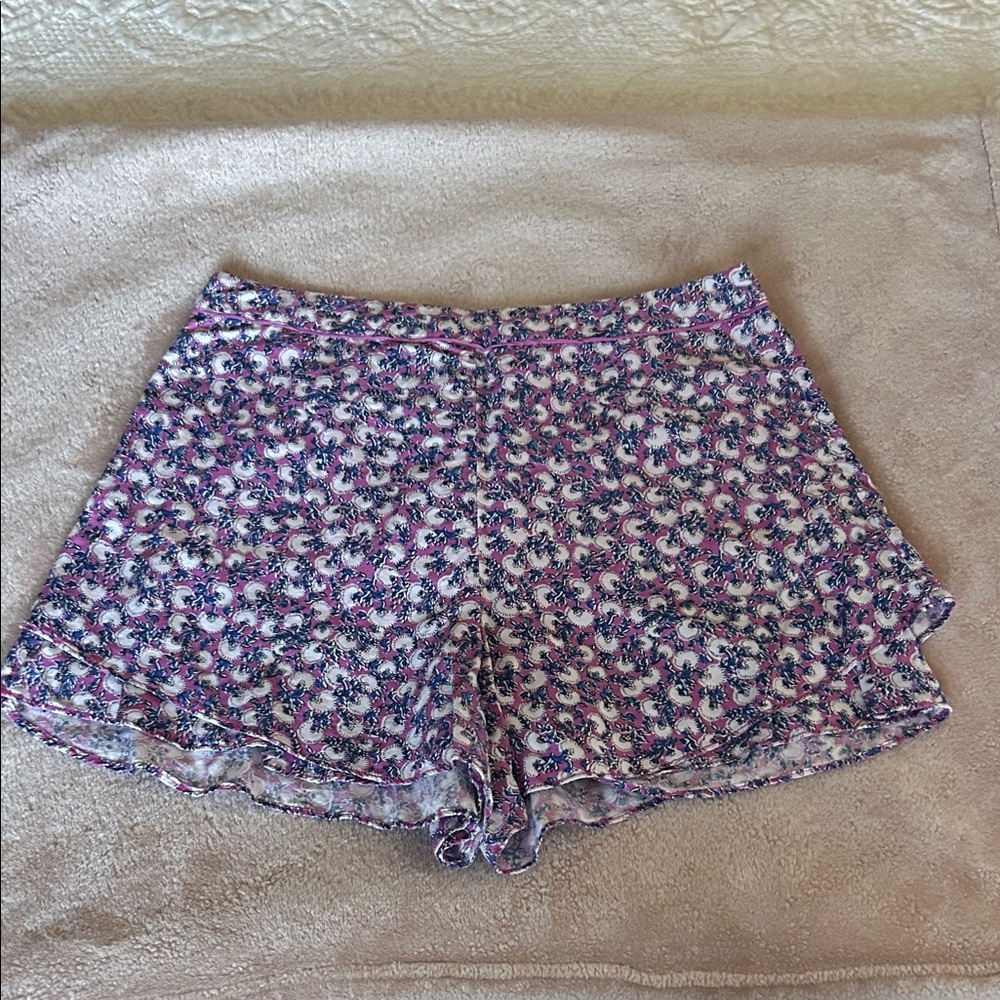 Anthropologie Purple Floral Skort
